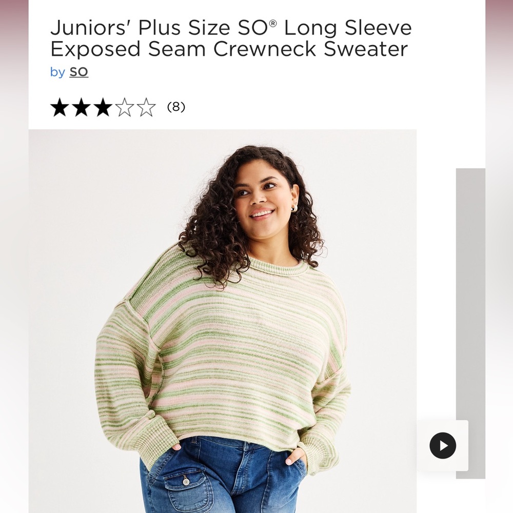 Cropped pullover crew neck sweater - Picture 5 of 5
